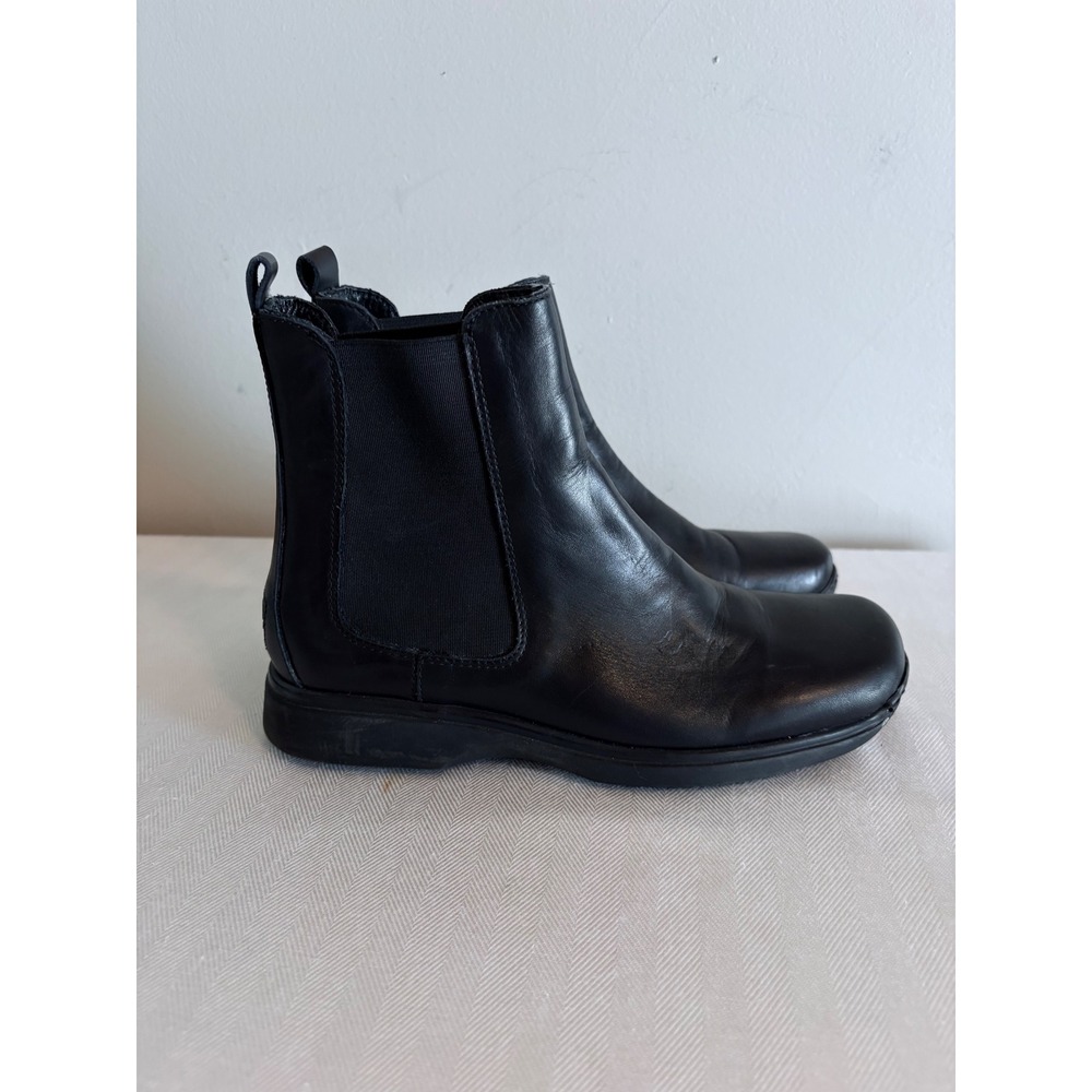 Vintage Coach Black Leather Chelsea Boots Made in Italy Square Toe Womens 6